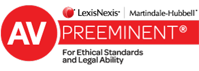 AV Preeminent logo by Martindale-Hubbell, symbolizing the highest rating for ethical standards and legal ability awarded to attorneys.